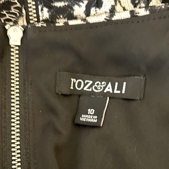 Roz Ali Lace Tunic Style Swing Dress Ombré Black Magenta Size 10 - Picture 3 of 13